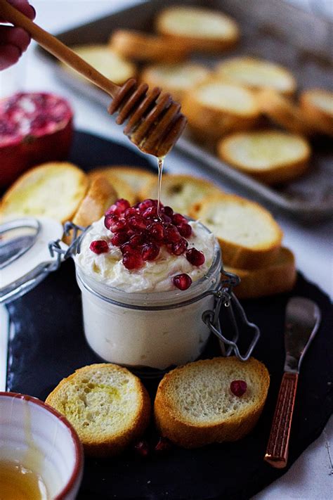 Whipped Goat Cheese With Honey And Pomegranates Cooking For Keeps