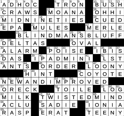 Did you play today's puzzle and got stuck in an impossible crossword clue, that made you for an easier navigation we group them according to the orientation they appear on the puzzle, horizontal or vertical. LA Times Crossword Answers Wednesday April 3rd 2019 - LA ...