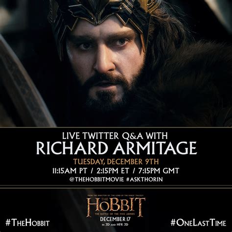 The Hobbit On Twitter Join Us For A Live Twitter Qanda With Rcarmitage