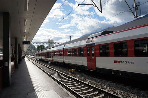 Switzerland Train Station Railroad Track Transportation Travel