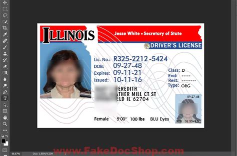 Illinois Drivers License Template In Psd Format V Fakedocshop