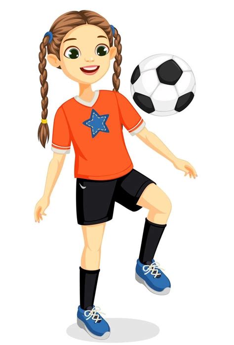 Young Soccer Player Girl 1308234 Vector Art At Vecteezy