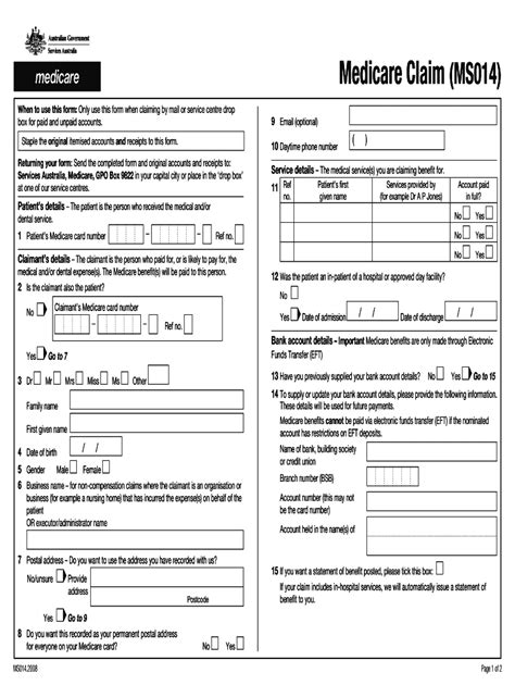 Medicare Claim Form Fill Out Sign Online Dochub