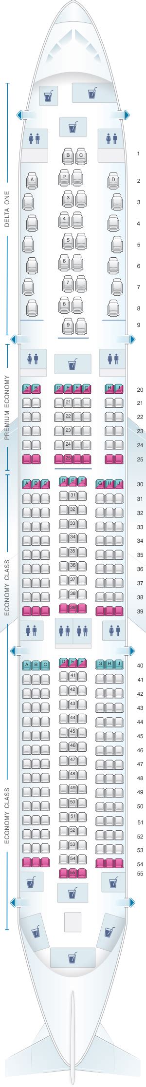 Seat Map And Seating Chart Lufthansa Airbus A350 900 Three Class Layout