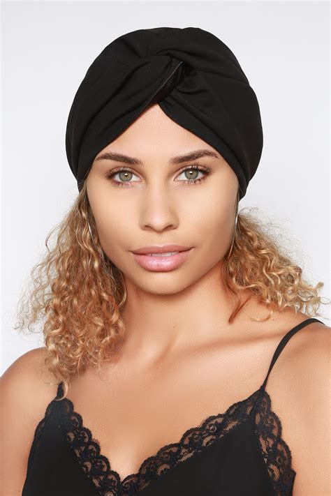 Luxe Black Satin Lined Head Wrap Turban Turbans For Women Black