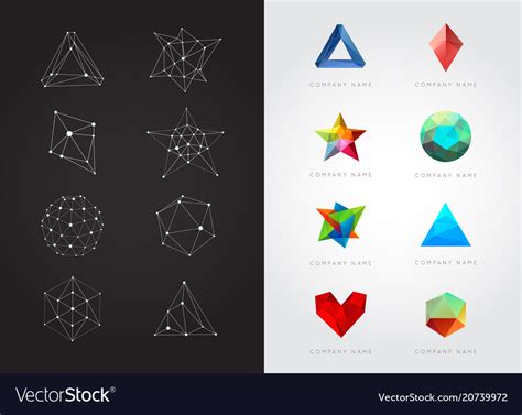 Big Set Of Geometric Shapes Unusual And Abstract Vector Image