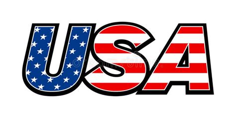 USA Flag Text Stock Vector - Image: 55122174