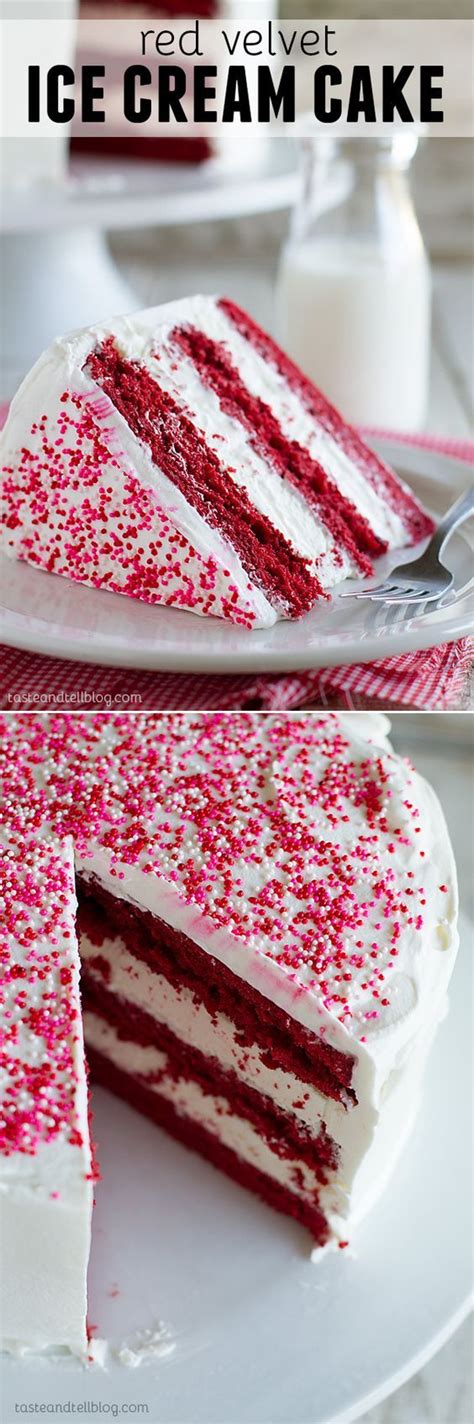 Red Velvet Ice Cream Cake Layers Of Red Velvet Cake And An Easy No