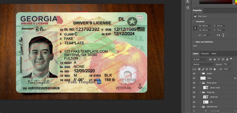 Georgia Drivers License Template Nelolegal