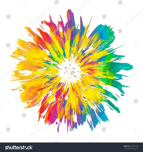 Abstract Color Splash Isolated Flower Illustration Stock Vector