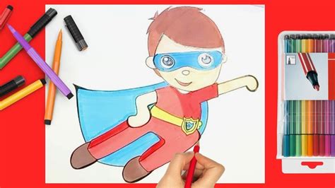 How To Draw And Color Superhero Boy Step By Step Easy Youtube