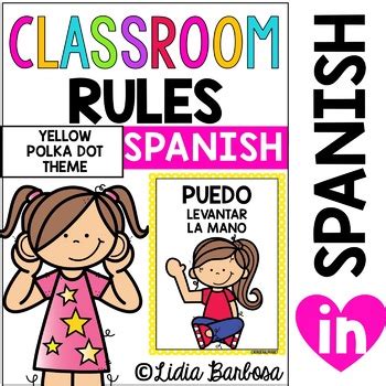 SPANISH Classroom Rules Posters In Yellow By Lidia Barbosa
