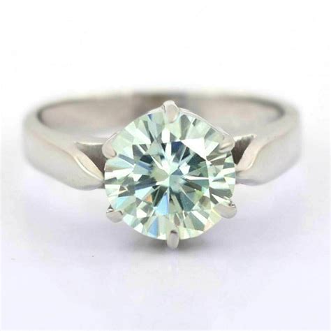 Certified 3 Ct Blue Diamond Solitaire Ring Excellent Cut And Etsy Uk