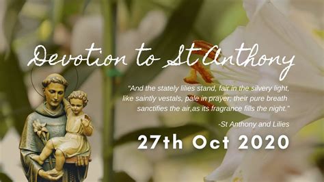 Devotion To St Anthony 27 October 2020 Youtube