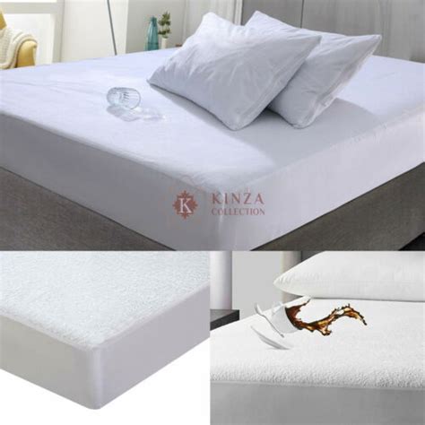 waterproof terry towel mattress protector extra fitted sheet bed cover all sizes ebay