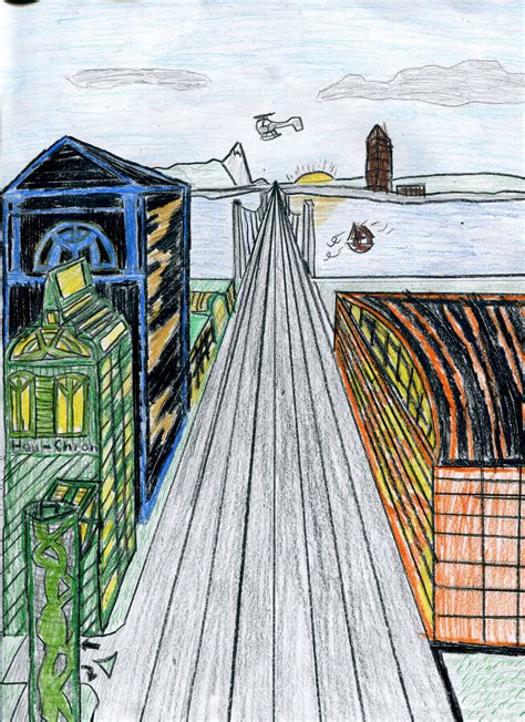 One Point Linear Perspective Cityscape I Love This Lesson Combining