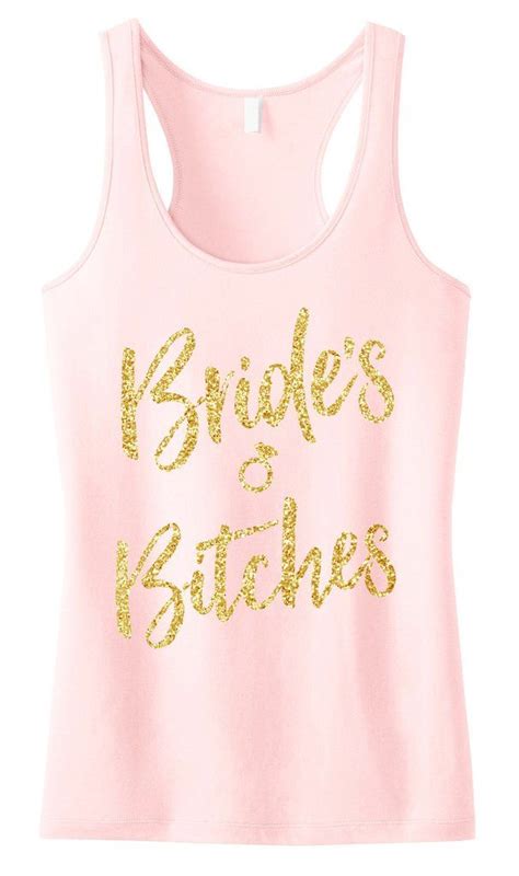 Brides Bitches Script Tank Top With Gold Glitter Pick Color