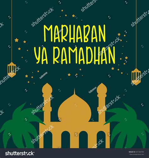Marhaban Ya Ramadhan Poster Logo Vector Stock Vektor Royaltyfri