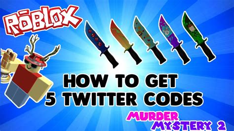 Our post contains a codes list for all roblox murder mystery 2, 3, 4, 5, 7, a, s, and x games. ROBLOX How to get 5 Twitter Codes [Murder Mystery 2 ...