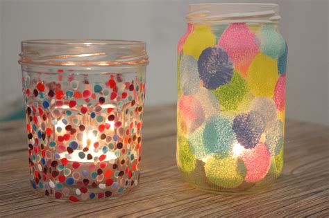 DIY recycler un pot de confiture en photophore à pois
