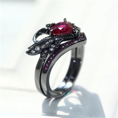 Disney Enchanted Heart Rings Jack And Sally Engagement Rings Etsy