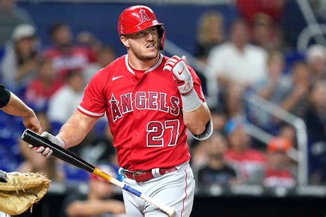 Los Angeles Angels Center Fielder Mike Trout 27 During A Mlb