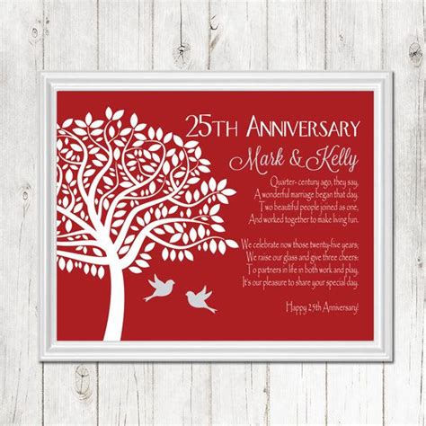 25th Anniversary T Print Personalized T For Etsy Silver