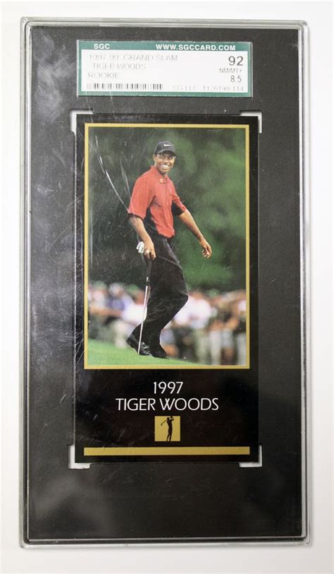Tiger woods eldrick tont woods. Lot Detail - Tiger Woods Rookie Card 1997 (92 NM/MT+ 8.5)
