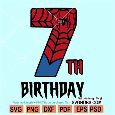 7th Birthday spiderman svg, spiderman Birthday svg, Birthday boy SVG