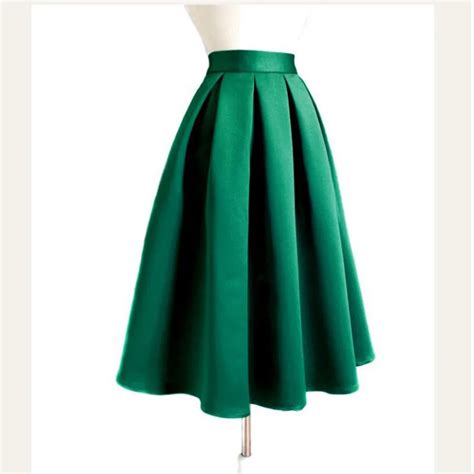 2018 chic burgundy womens skirts vintage mid length midi saias zipper waist autum tea length