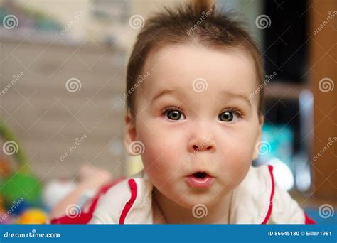 Surprised Baby Infant Child S Eyes Widened And Mouth Opened In Stock