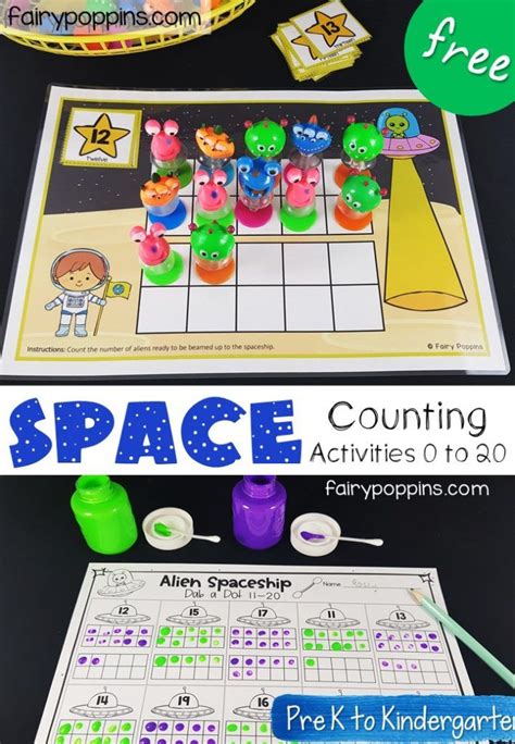 Space Counting Activities 0 To 20 Space Theme Preschool