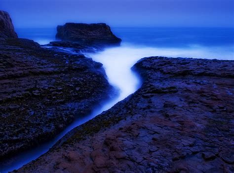 Davenport Beach Twilight Brown Mountaing United States California