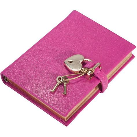 Graphic Image Small Locked Leather Journal Pink Leather Bound