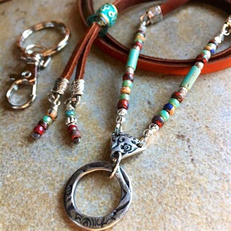 The lanyard knot is commonly used as a stopper knot in bracelets, but it have many decorative and functional uses. Beaded Southwestern leather lanyard. Eyeglass holder ...