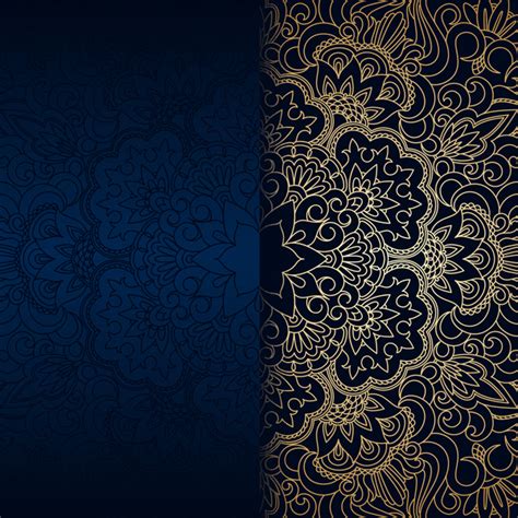 Luxury Blue Background With Ornament Gold Vector 08 Free Download