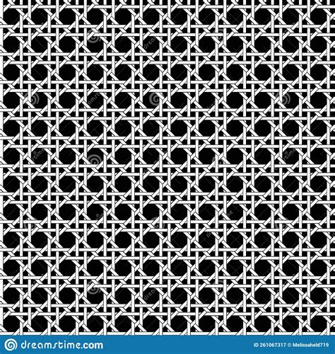 Seamless White Black Vector Caning Weave Pattern Stock Vector