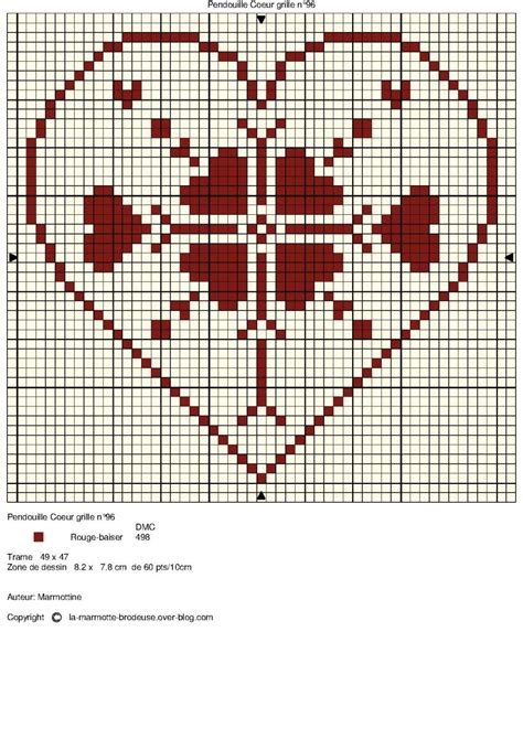 Simple Heart Chart Cross Stitch