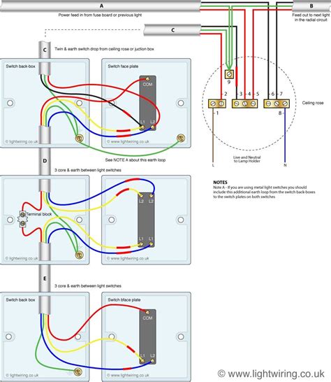 Three Way Light Switching Circuit Diagram Old Cable Colours Light