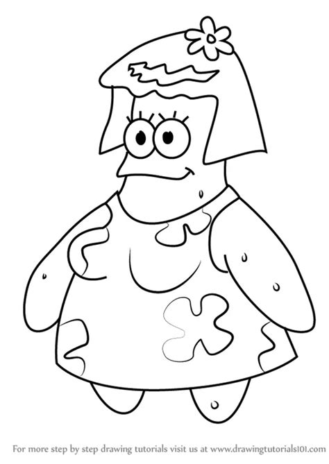 Step By Step How To Draw Margie Star From Spongebob Squarepants