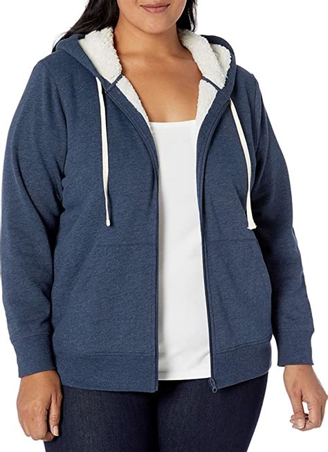 Amazon Essentials Womens Plus Size Sherpa Lined Full Zip Hoodie