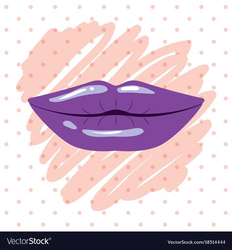 Purple Lips Sketch In White Background Royalty Free Vector