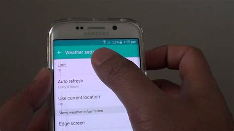 Samsung Galaxy S6 Edge How To Change Weather Widget To Display In