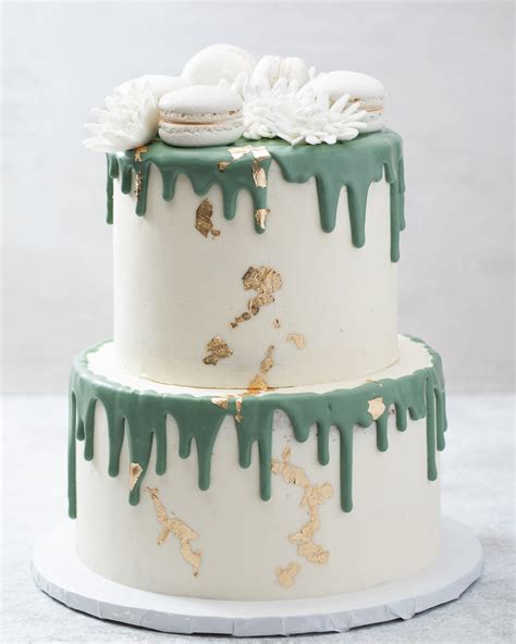 Sage Green Drip Cake