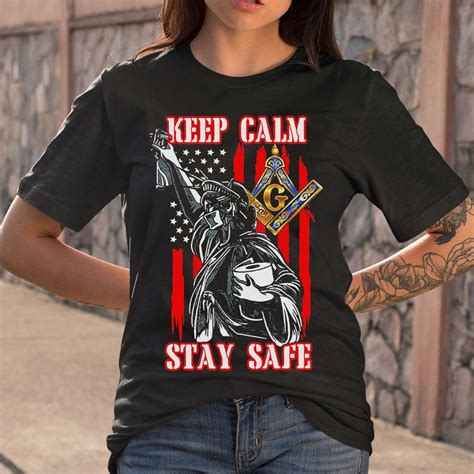 American Keep Calm Stay Safe Tshirt New Design