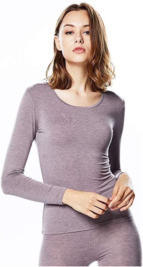 Women Thermal Underwear Setcrew Neck Ladies Long Sleeve Autumn Thin Light Base Set High