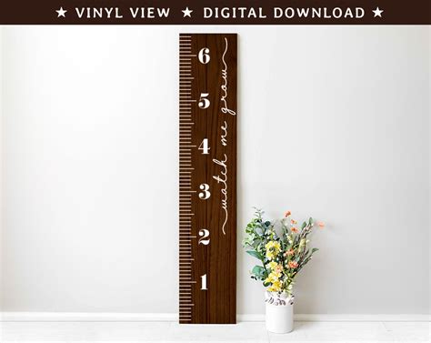Growth Chart SVG DXF PNG Growth Ruler Svg Watch Me Grow Svg Etsy