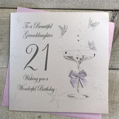 White Cotton Cards Granddaughter St Birthday Card Coupe Glass Handmade Bd Amazon Co Uk