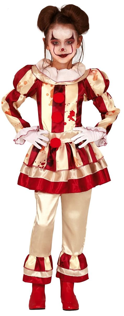 Striped Clown Girl Tween Costume