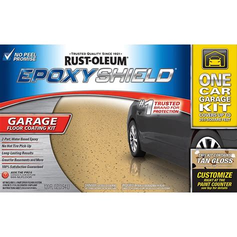 Rust Oleum Epoxyshield 2 Part Tan Gloss Garage Floor Epoxy Kit Actual